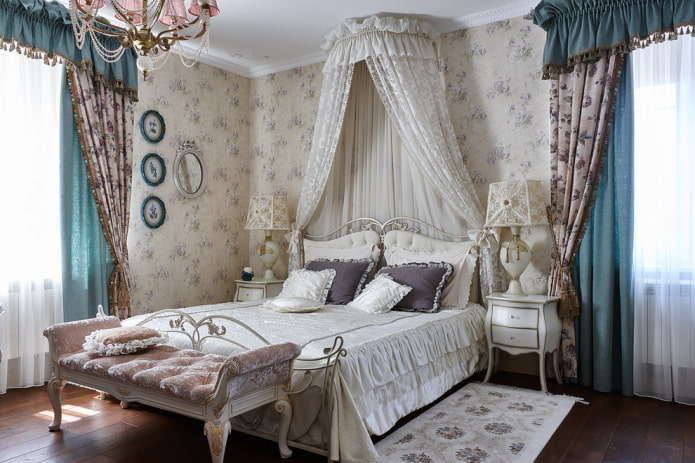 Textiles en el dormitorio de estilo clásico