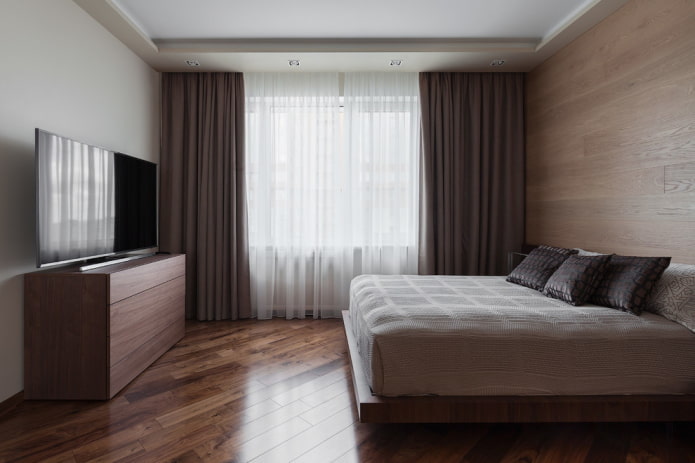 decoración en el interior de un dormitorio marrón