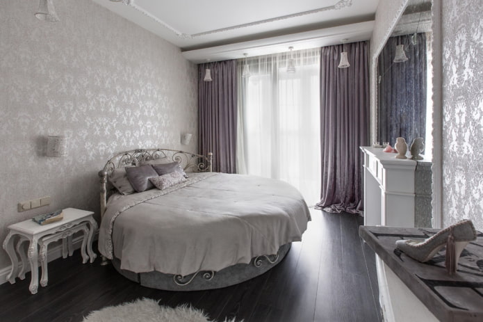diseño interior de dormitorio gris