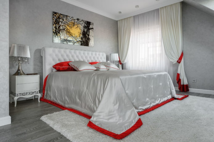 diseño interior de dormitorio gris
