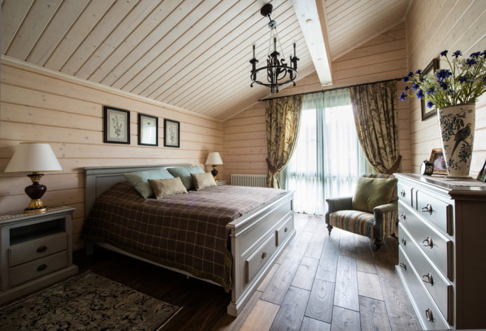 Decoración de dormitorio en estilo rústico
