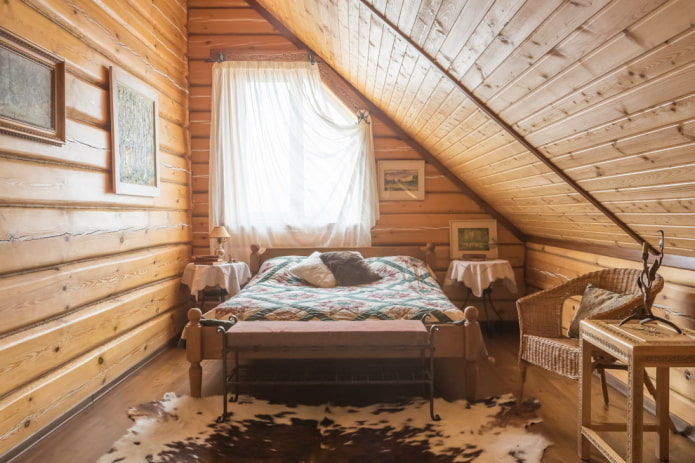 diseño de interiores de dormitorio de estilo rural