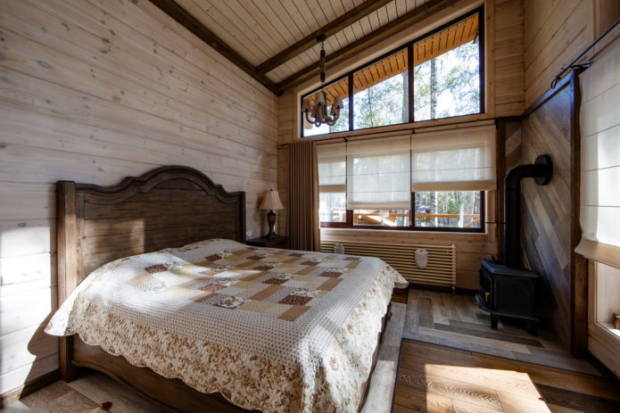 diseño de interiores de dormitorio de estilo rural