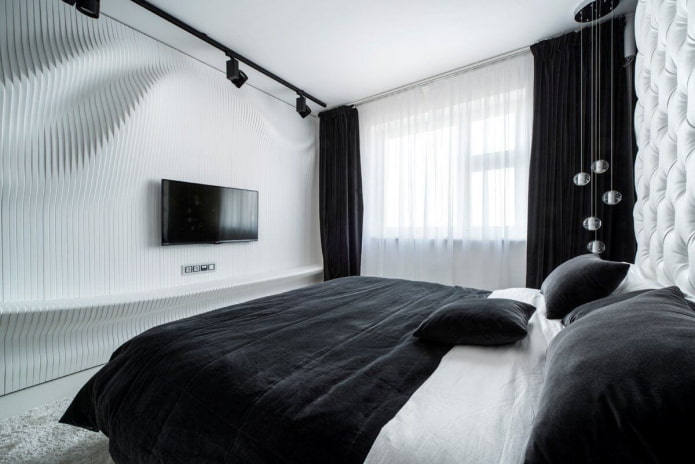 Decoración de dormitorio en estilo high-tech
