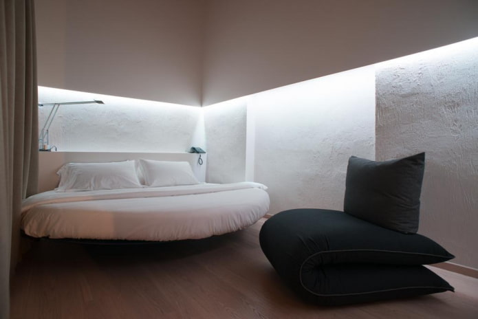 Muebles para el interior del dormitorio en estilo hi-tech