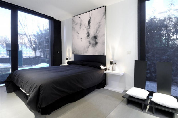 Decoración de dormitorio en estilo high-tech