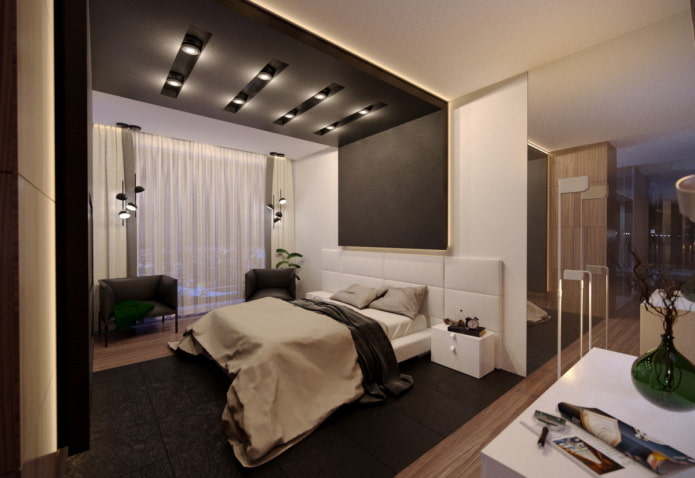 Decoración de dormitorio en estilo high-tech