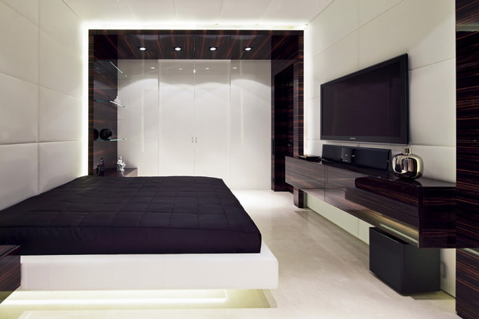 Decoración de dormitorio en estilo high-tech
