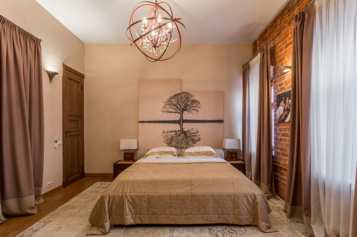 Iluminación de dormitorio de estilo industrial