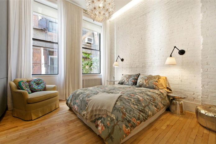 Iluminación de dormitorio de estilo industrial