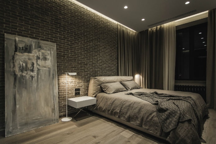 Dormitorio masculino en estilo industrial