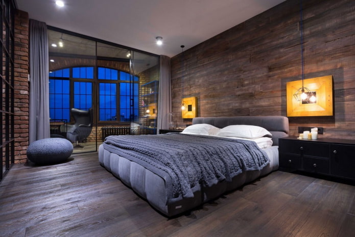 Dormitorio masculino en estilo industrial