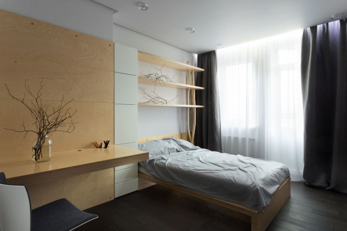 dormitorio de estilo ecominimalista