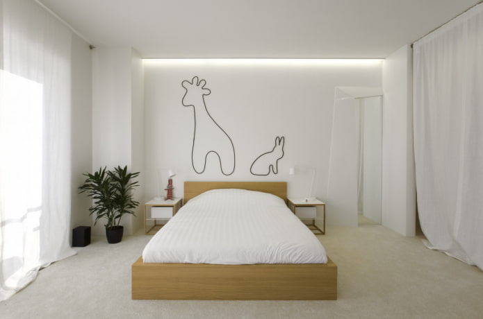 Decoración en el interior de la Dormitorio de estilo minimalista
