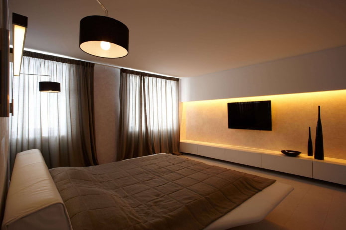 Iluminación minimalista en el dormitorio