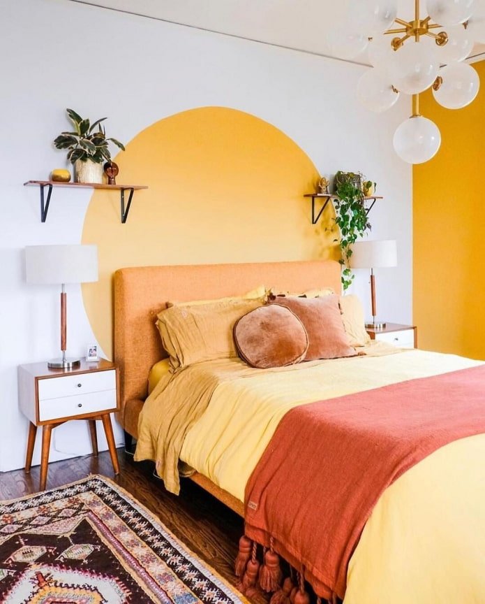 decoración original de la pared detrás de la cama