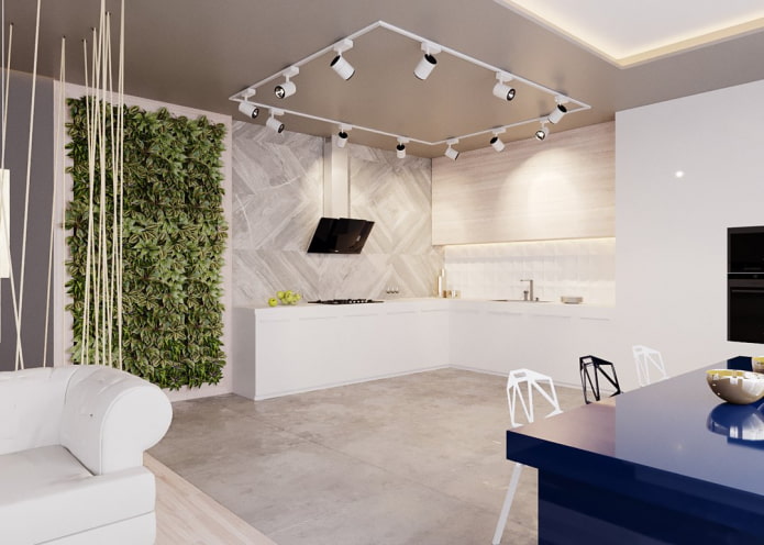 focos en el diseño de la cocina-salón