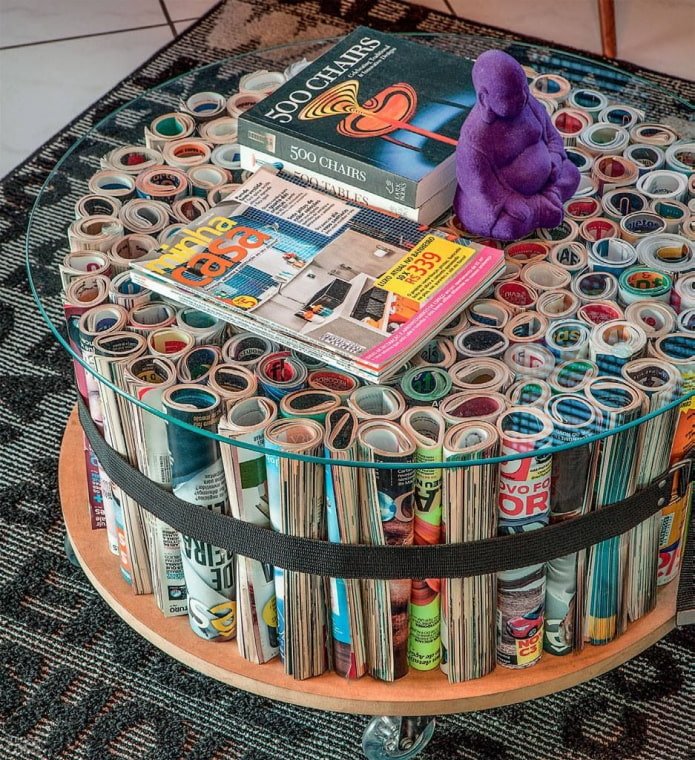 coffee table from magazines