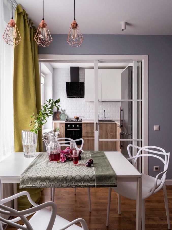 puertas corredizas de vidrio para la cocina