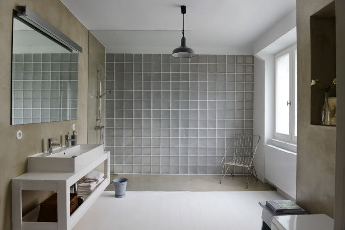 azulejo de vidrio gris