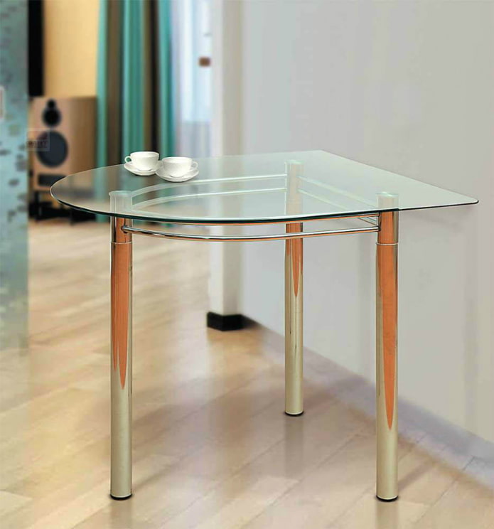 Mesa de cocina con tablero semicircular