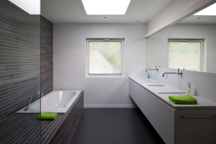 Diseño de paredes en baños de estilo minimalista