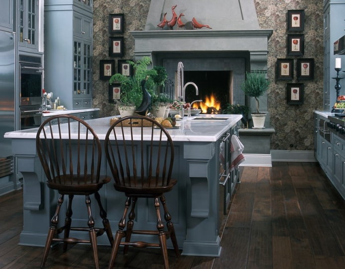 Chimenea en la cocina