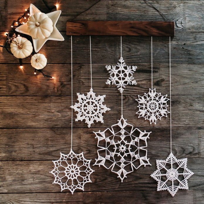 copos de nieve de crochet