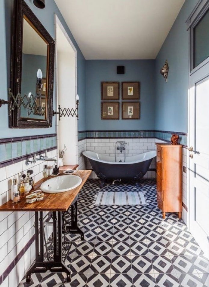 baño de estilo ecléctico