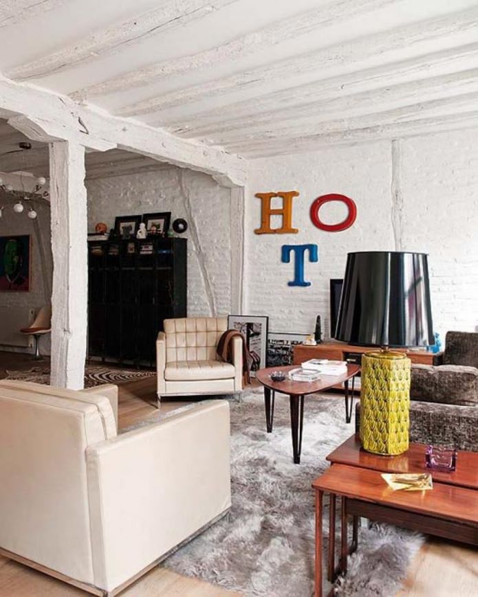 Estilo grunge en la sala de estar