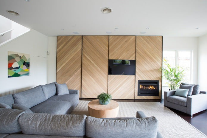 pared en tonos madera natural