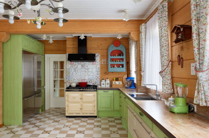 acentos verdes en la cocina