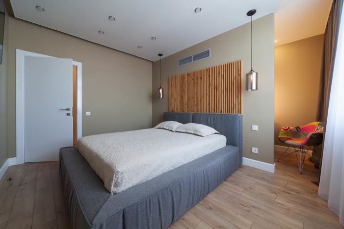 dormitorio contemporáneo en gris-beige