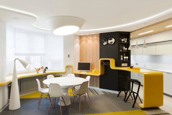 cocina-comedor de estilo contemporáneo