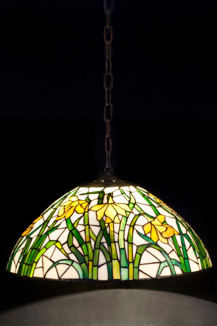 lámpara de cristal de colores moderna
