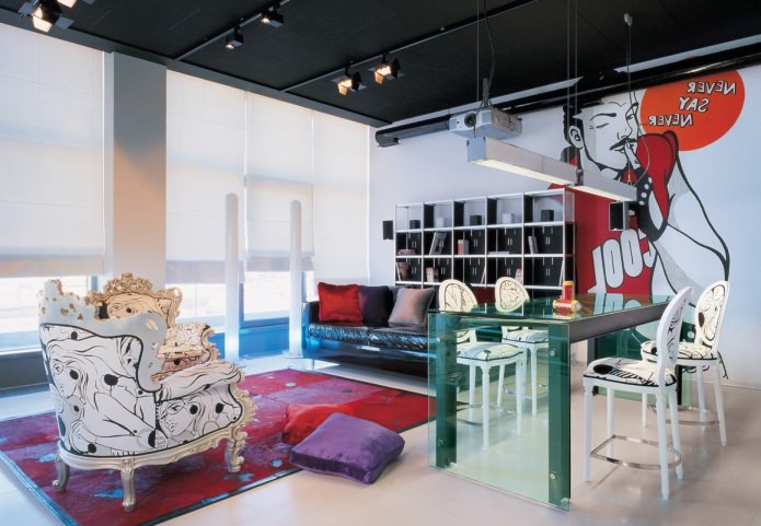 Sala de estar extravagante