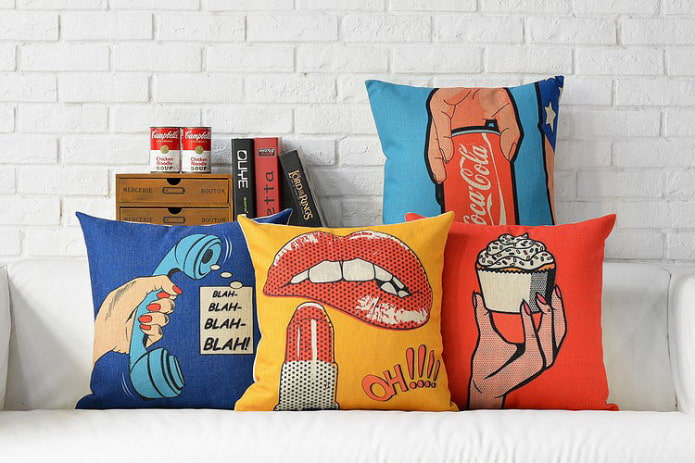 almohadas pop art