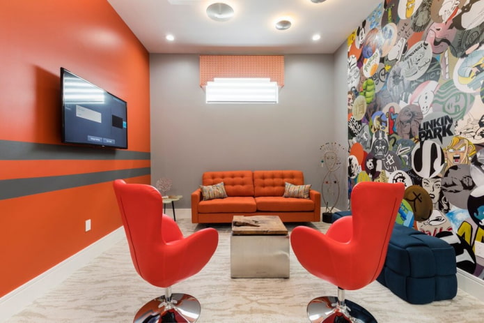 brightchairs and sofa