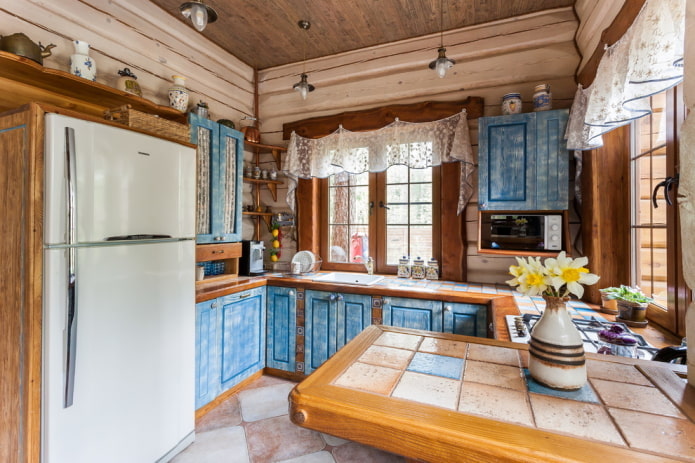 Interior de cocina de estilo rústico