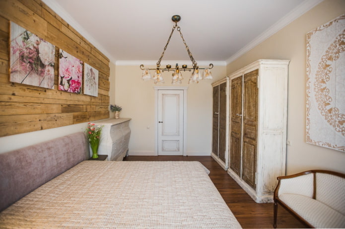esquema de colores del dormitorio en estilo rústico