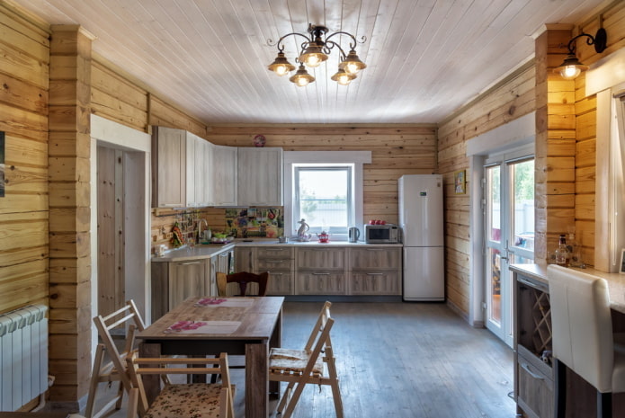 Iluminación del dormitorio en estilo rústico