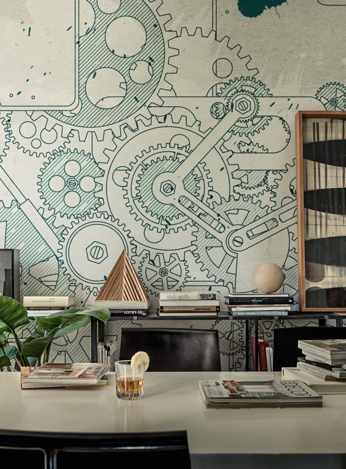 papel pintado fotográfico con dibujos