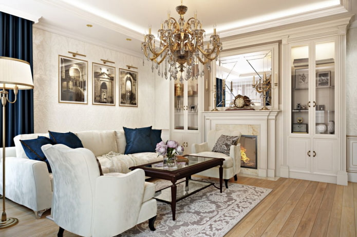 salón luminoso de estilo clásico