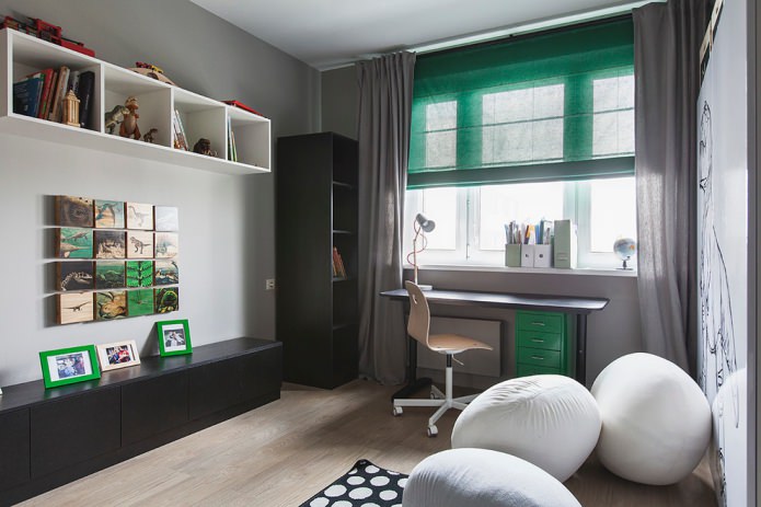 Una habitación infantil con dinosaurios