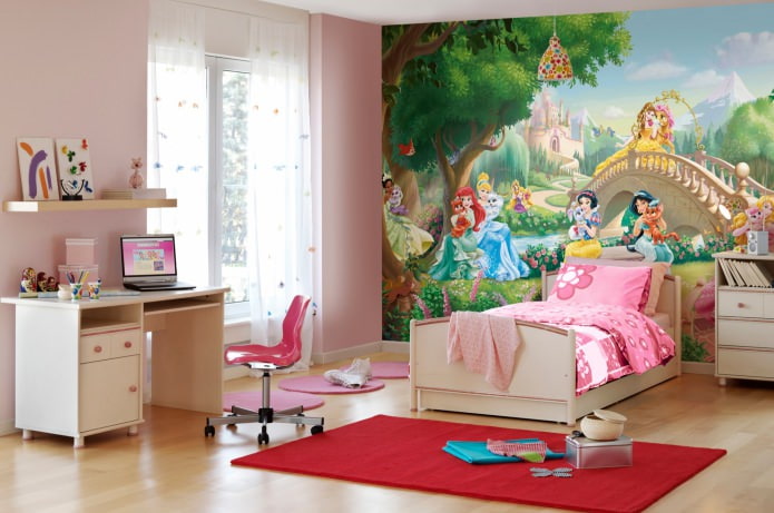 Habitación infantil con papel tapiz fotográfico