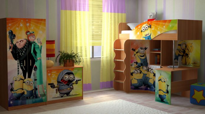 Minions en la habitación infantil