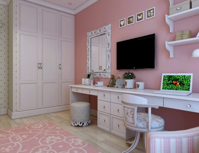 Interior neoclásico en la habitación infantil