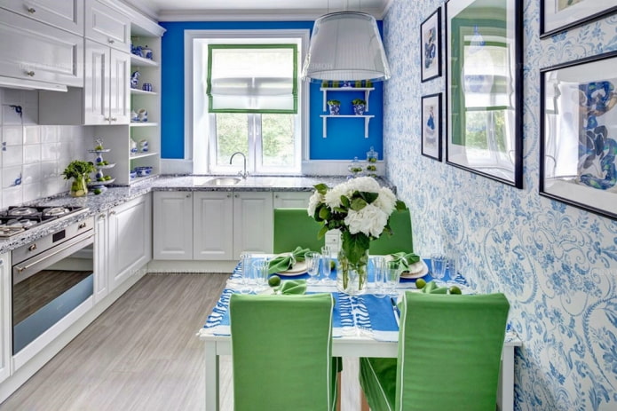 Cocina estilo Gzhel
