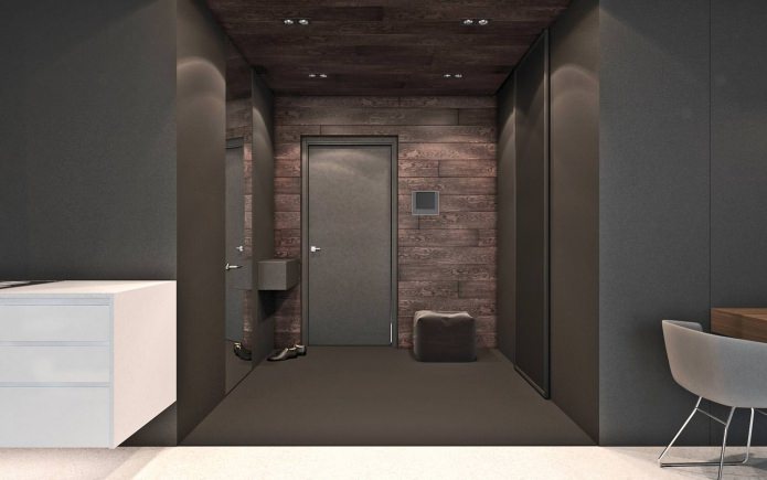 Pasillo en un estudio de 50 m².