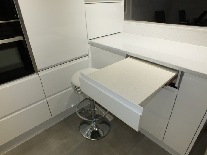 Mesa extensible en la encimera